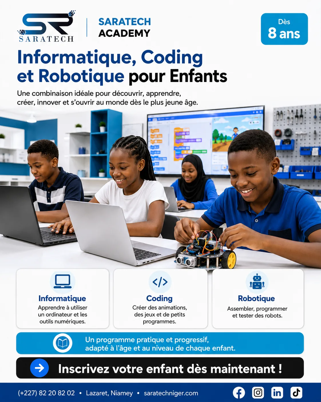 Informatique, coding, robotique et STEM pour enfants au Niger