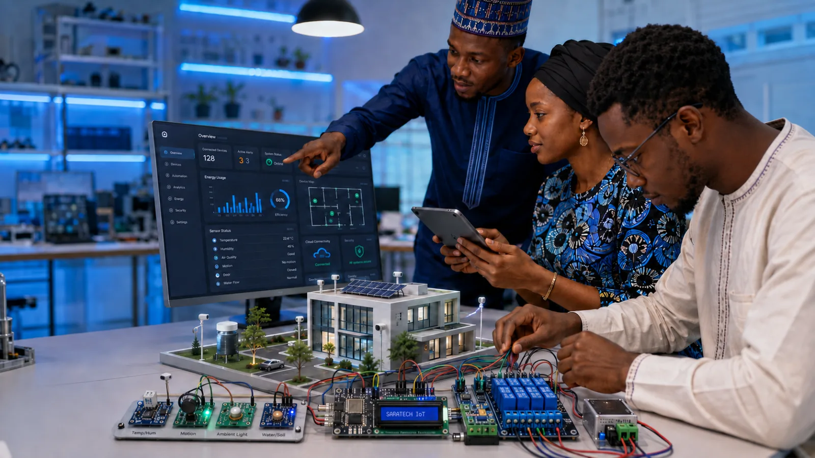 Tableau de bord de supervision IoT et solutions numériques Saratech